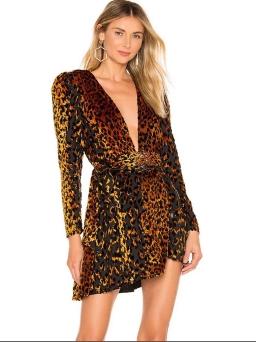 NBD Edie Mini Dress in Natural Leopard Sz M REVOLVE